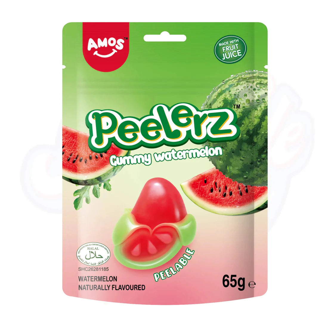 Amos Peelerz Gummy Bag 65g - Pack of 12 (Halal)