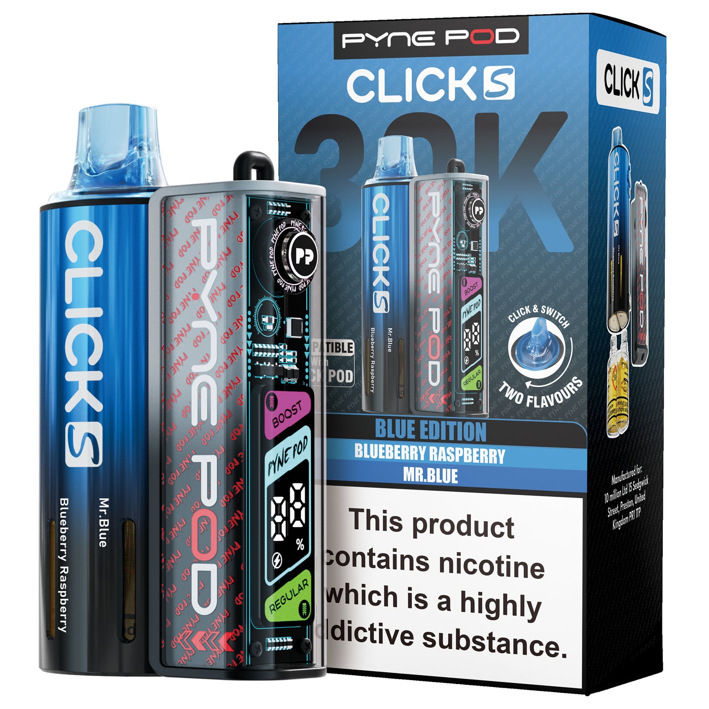 Pyne Pod Click S 30K Pre-Filled Pod Kit (Pack of 5)