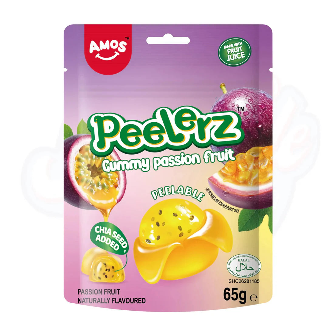 Amos Peelerz Gummy Bag 65g - Pack of 12 (Halal)