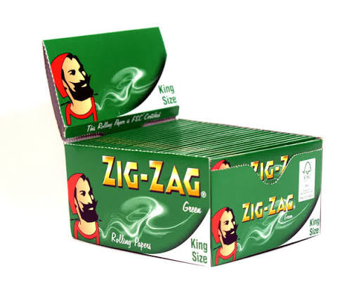 Zig Zag Green King Size Paper (Pack of 50)