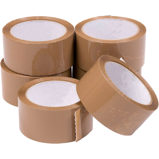 TAPE-IT 2" BROWN PARCEL TAPE 48mm x 40mm (6)