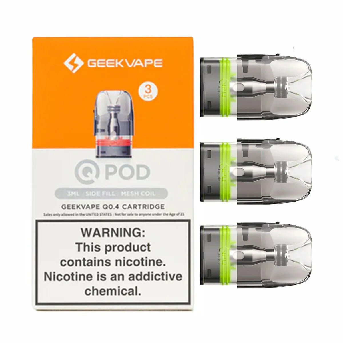 Geek Vape Cartridge Side Fill Q Pod 3 in 1 (pack of 1)