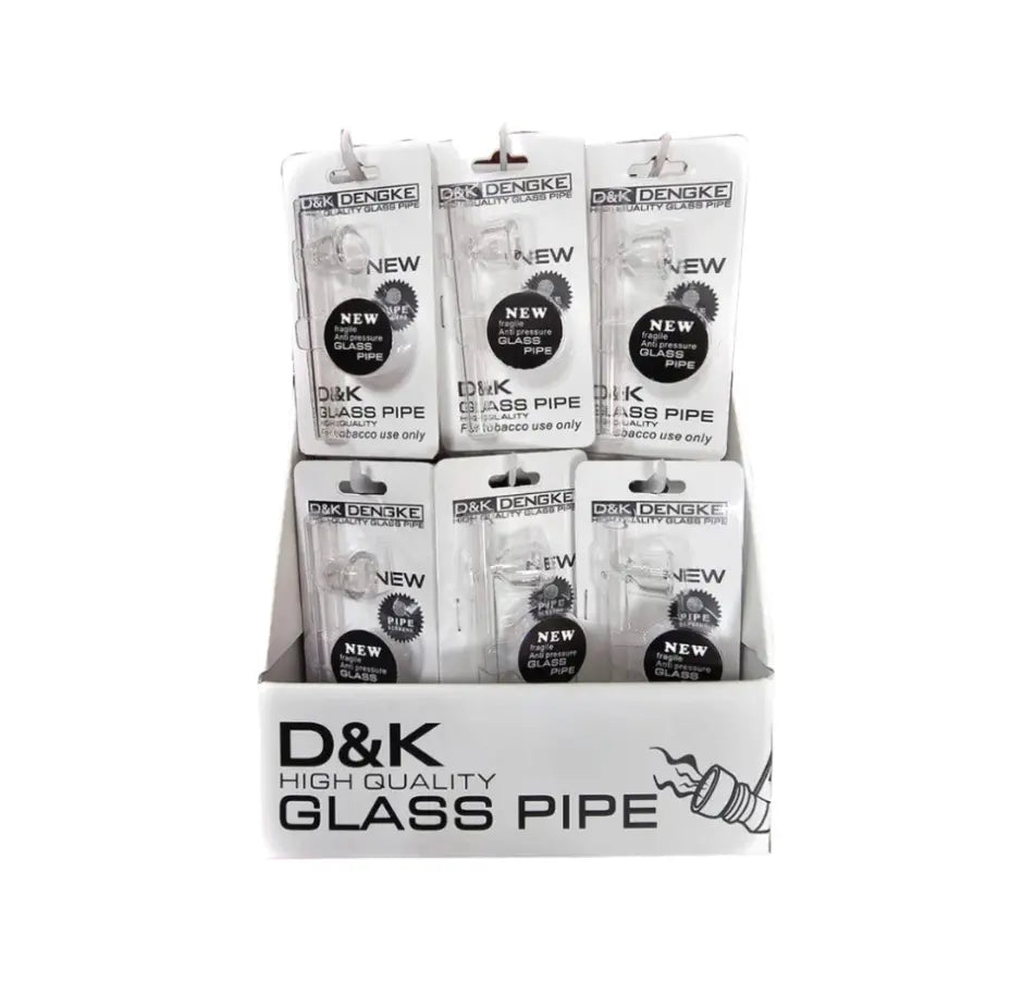 D&K Glass Pipe Clear (Pack of 24)
