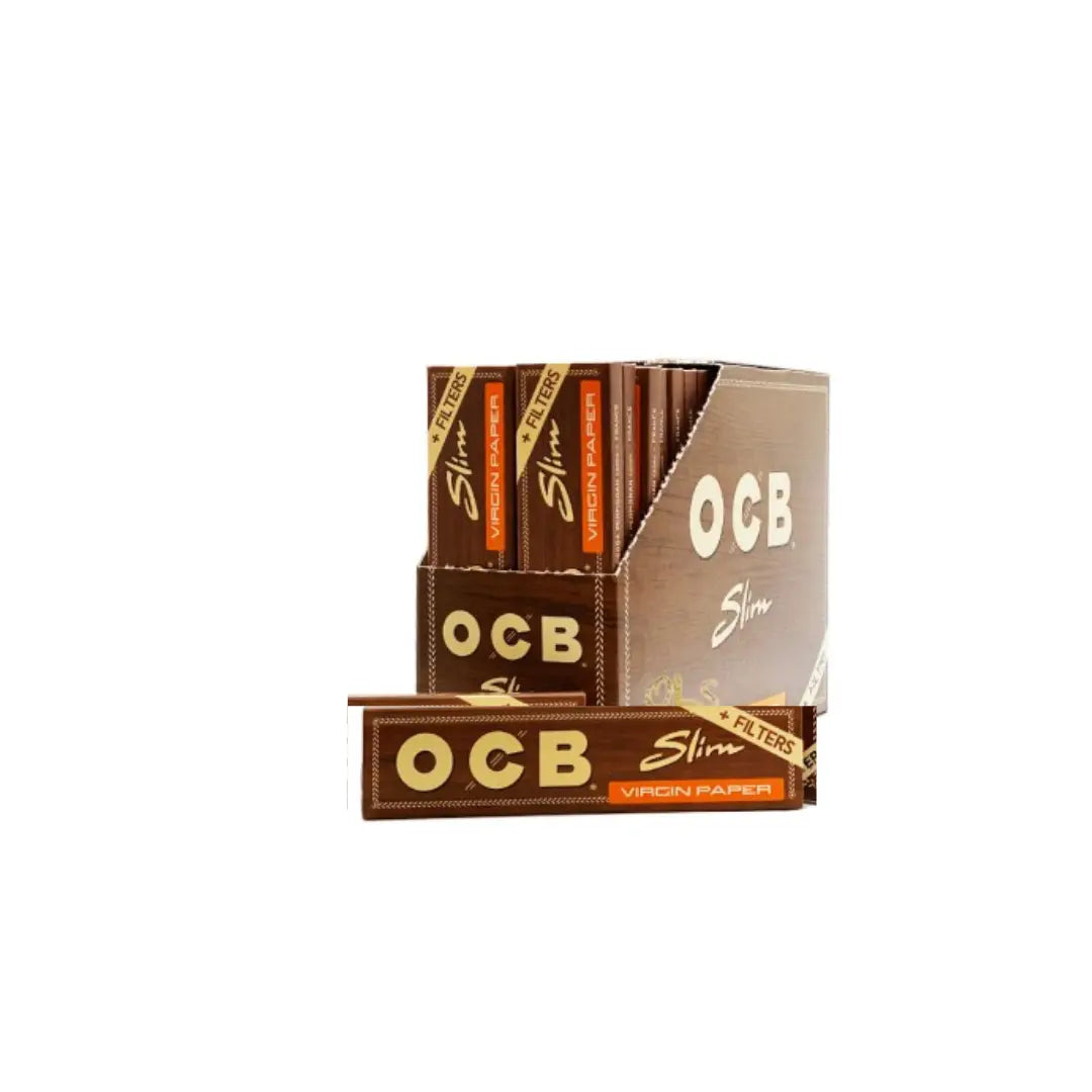 OCB Brown Premium King Slim Rolling Paper With Filter (Pack of 32)