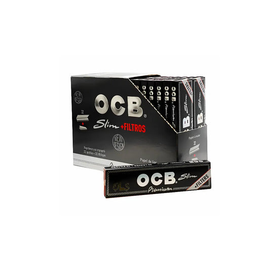 OCB Black Premium King Slim Rolling Paper With Filter (Pack of 32)