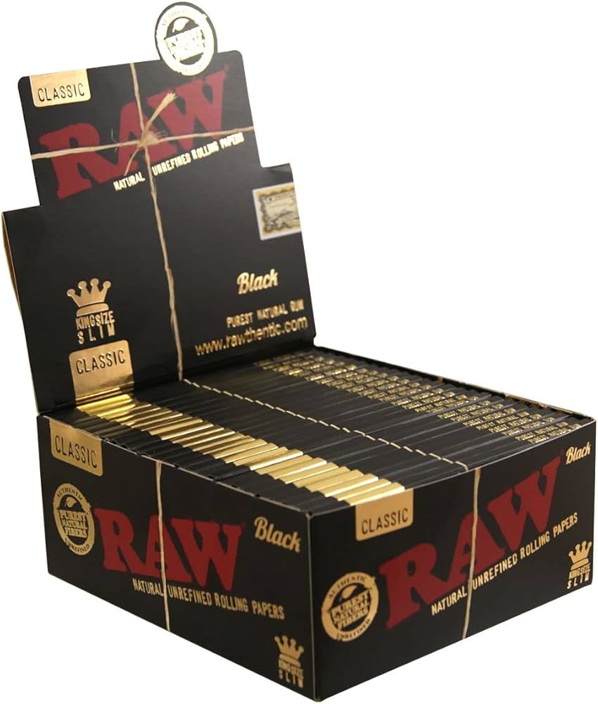 Raw Classic Black Rolling Paper (Pack of 50)