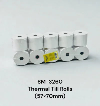 PCC Thermal Till Rolls 57 x 70mm 5 Rolls SM- 3260