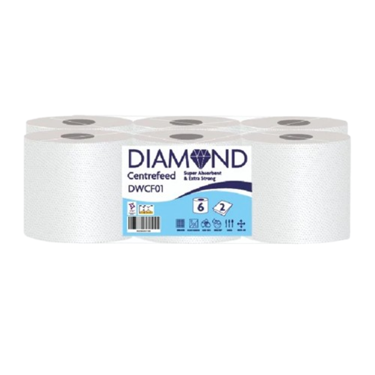 DIAMOND WHITE CENTREFEED 2PLY 6PK