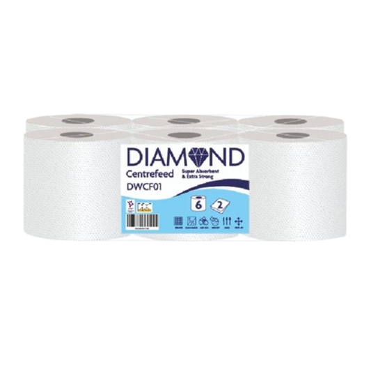 DIAMOND WHITE CENTREFEED 2PLY 6PK
