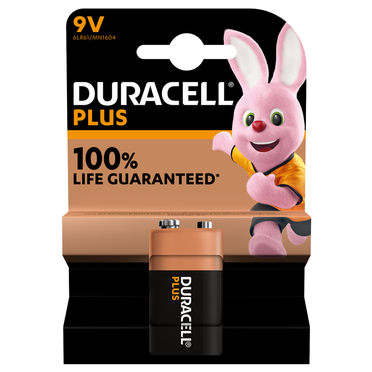 Duracell Plus 9V 1 Cell x 10 Blisters (Pack of 10)