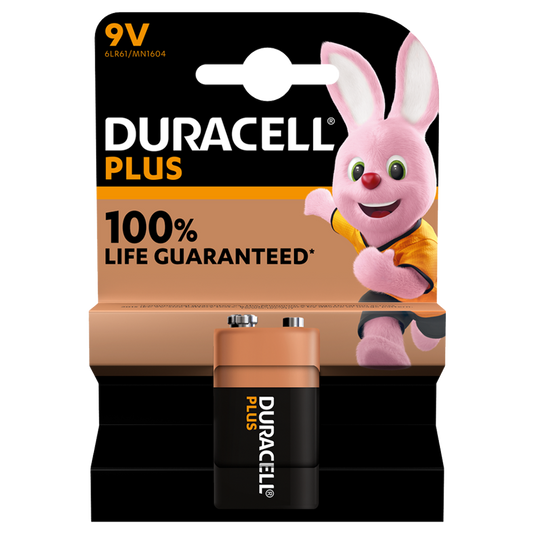 Duracell Plus 9V 1 Cell x 10 Blisters (Pack of 10)