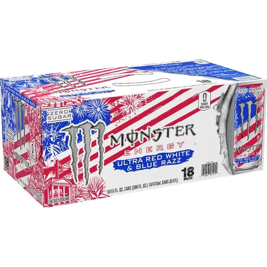 Monster Energy Ultra Red White & Blue Razz 18x473ml